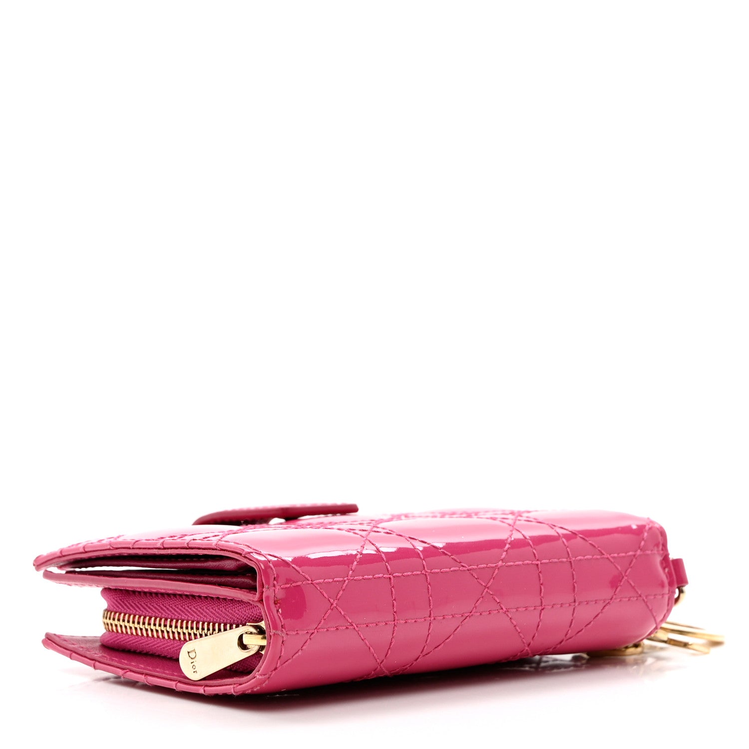 Christian Dior Patent Cannage Lady Dior Eden Wallet Pink 4 of 8