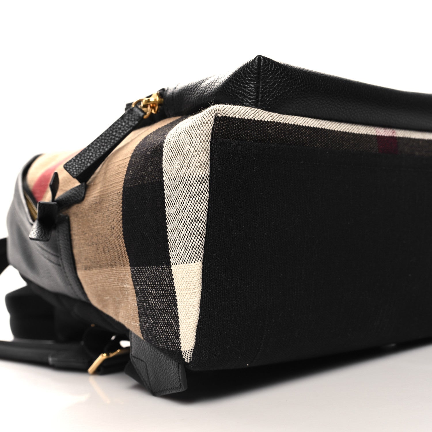 Burberry Mega Check Calfskin Abbeydale Simple Backpack Black Camel 8 of 9