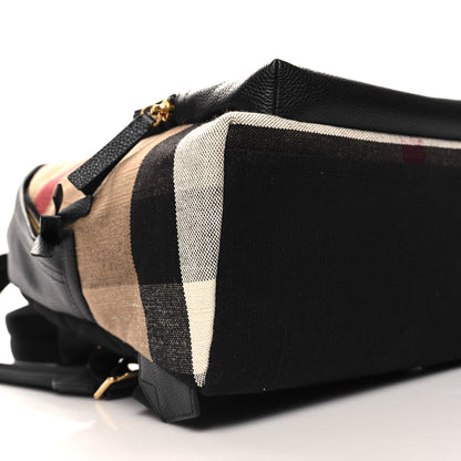 Burberry Mega Check Calfskin Abbeydale Simple Backpack Black Camel 8 of 9