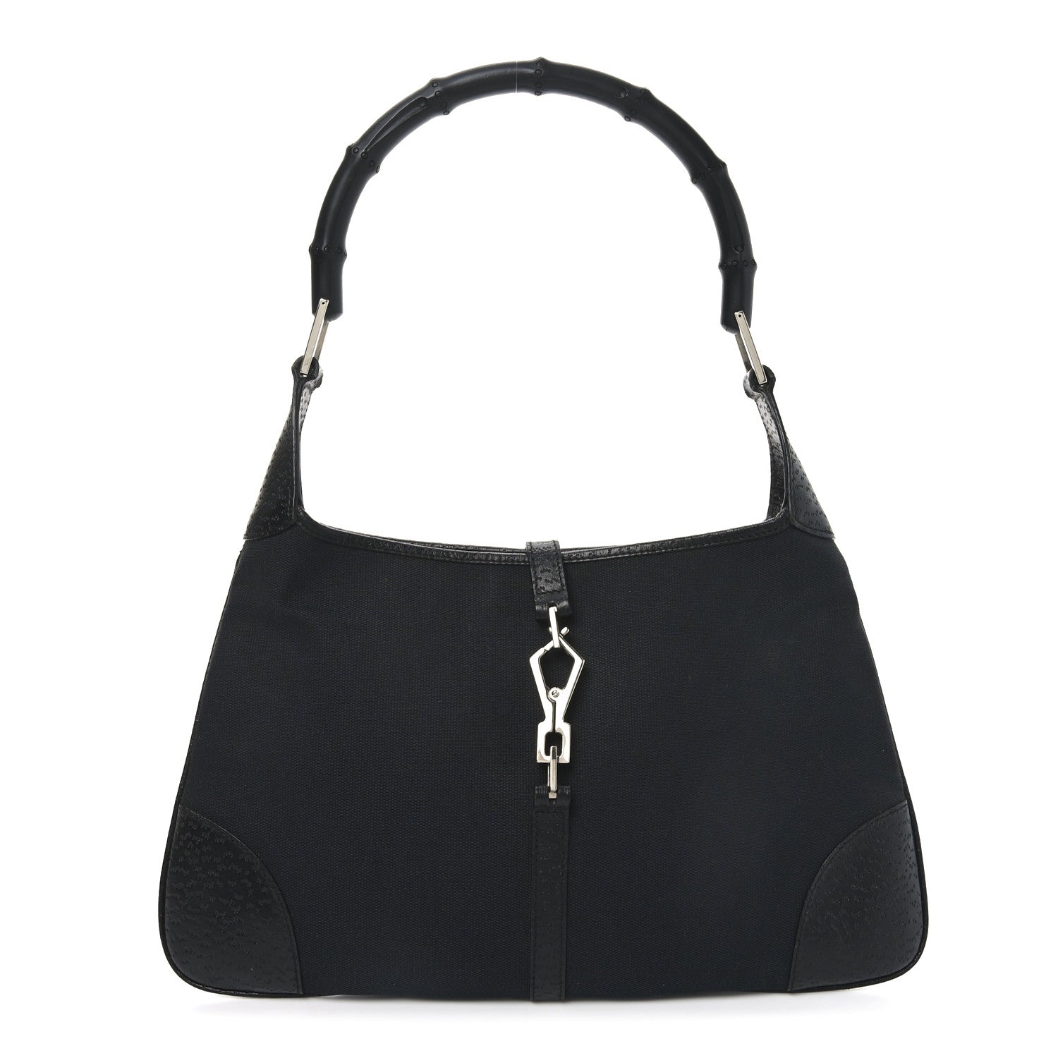 Gucci Canvas Bamboo Small Jackie O Hobo Black 1 of 10