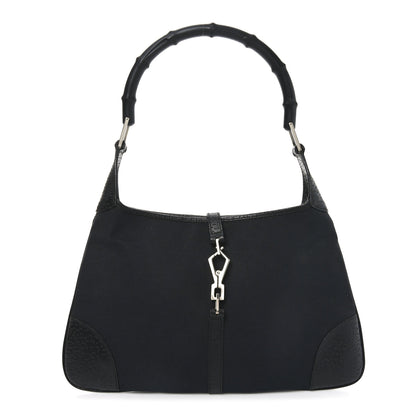Gucci Canvas Bamboo Small Jackie O Hobo Black 1 of 10
