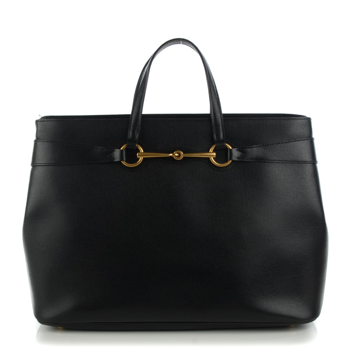 Textured Calfskin Large Bright Bit Tote Black