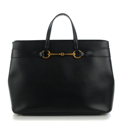 Gucci Textured Calfskin Large Bright Bit Tote Black 1 of 7