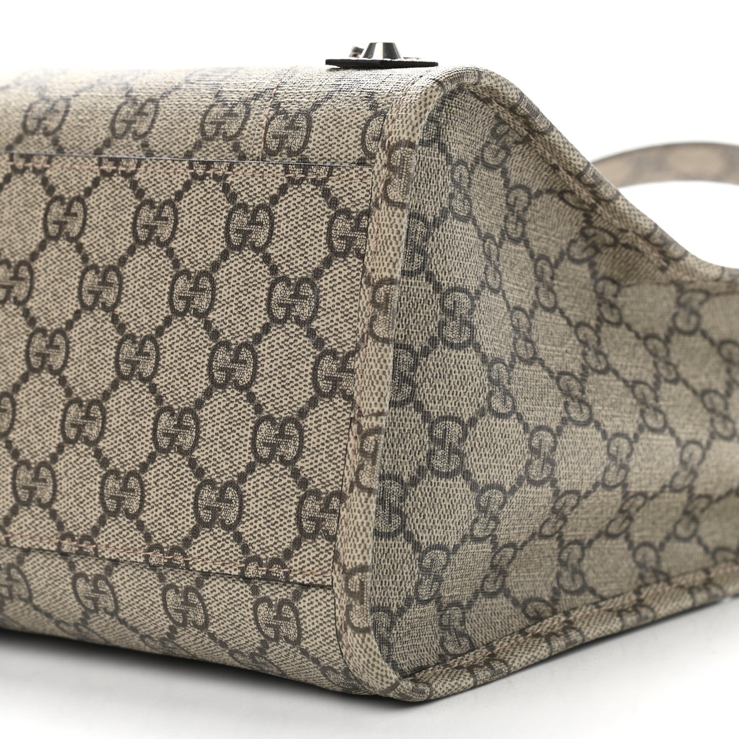 X GUCCI GG Supreme Monogram Neo Classic Silver Hardware City Beige Ebony
