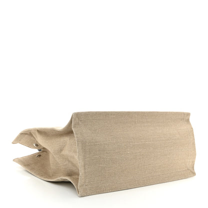 Saint Laurent Linen Calfskin Small Rive Gauche Tote Greggio Natural 4 of 10