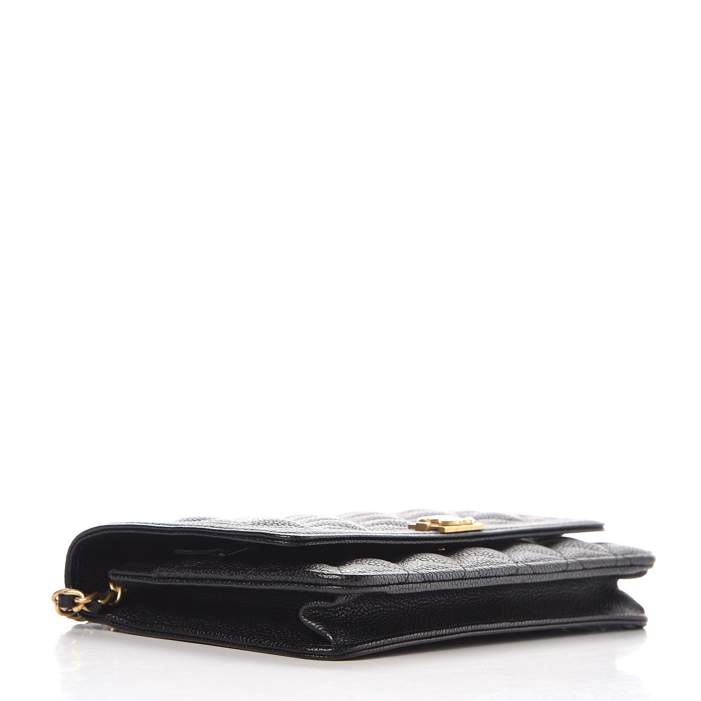 Caviar Quilted Boy Wallet On Chain WOC Black