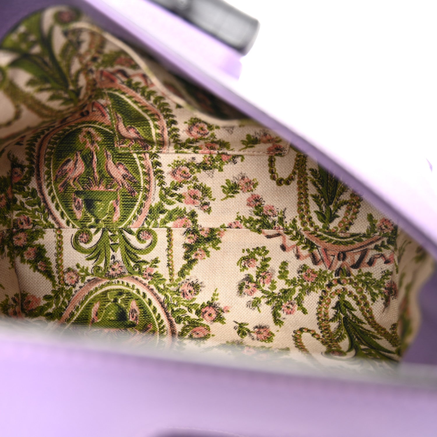 Gucci Cellarius Calfskin Small Bamboo Daily Top Handle Bag Purple 5 of 11