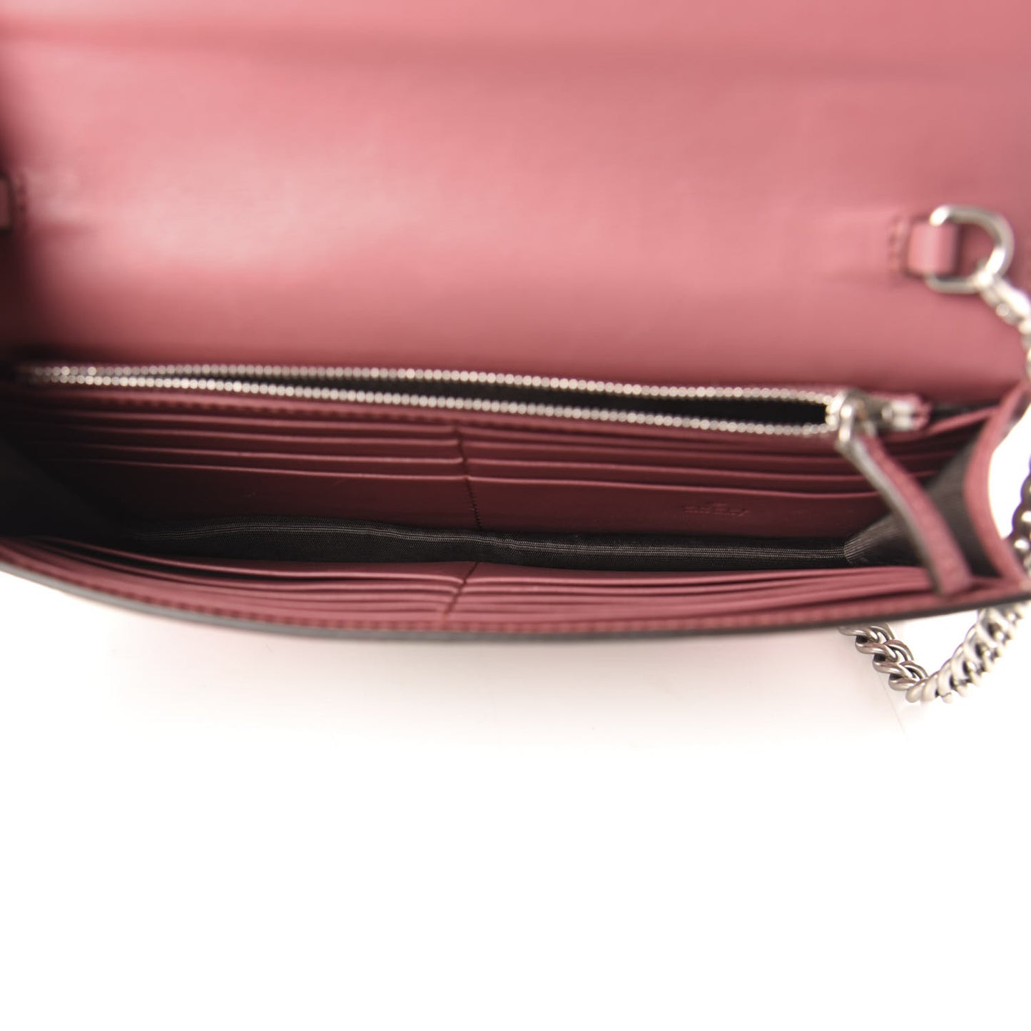 GG Supreme Monogram Blooms Chain Wallet Beige Multicolor Dry Rose