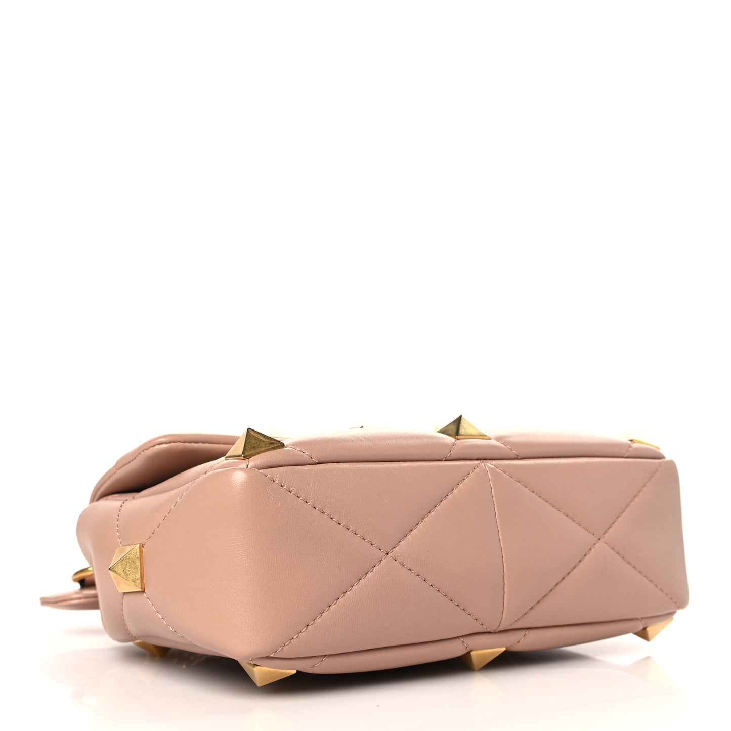 Nappa Medium Roman Stud Shoulder Bag Rose Cannelle