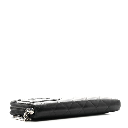Chanel Calfskin Quilted Cambon Large Gusset Zip Around Wallet Black 4 of 12