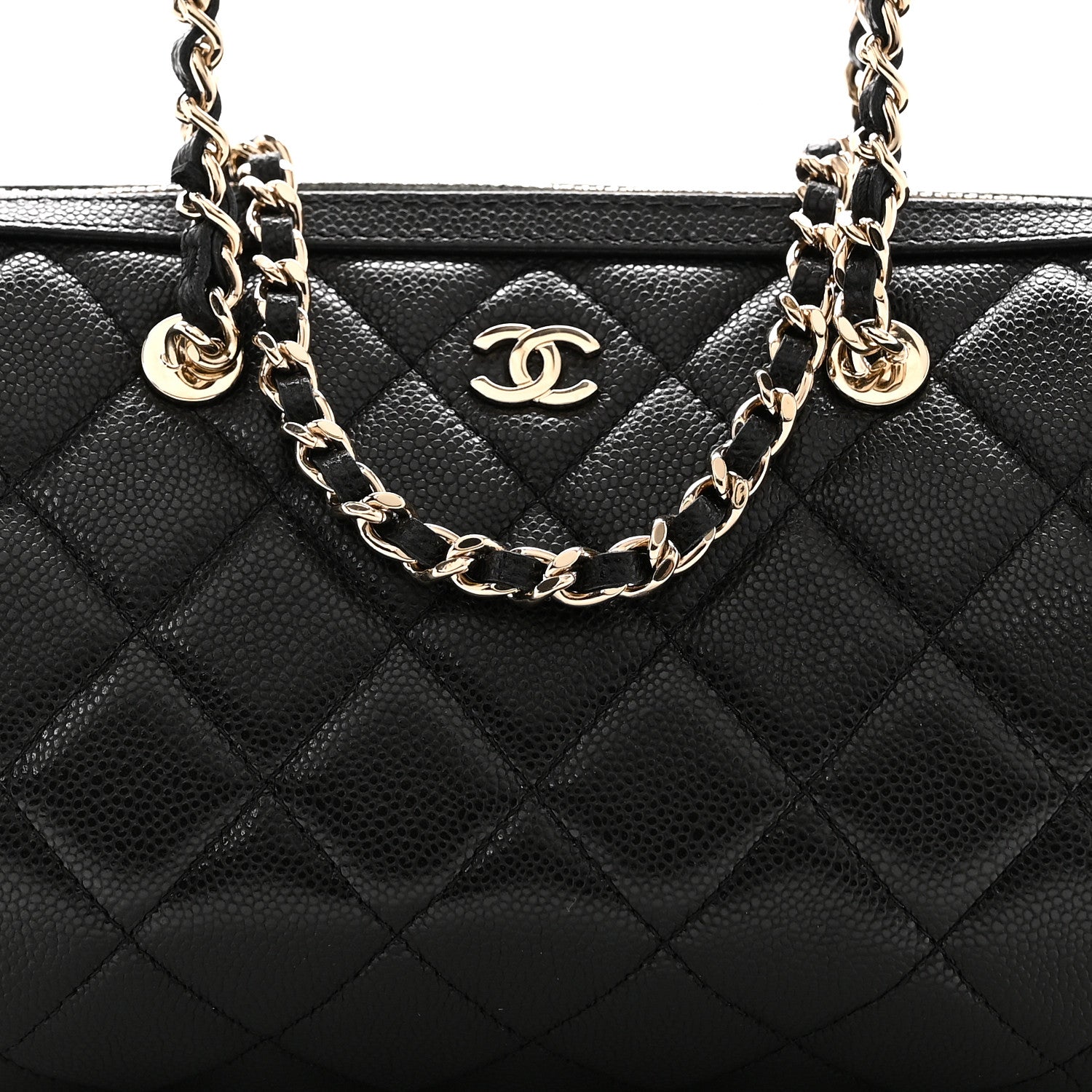 Chanel Caviar Quilted Barrel Clutch With Chain  Black 8 of 11