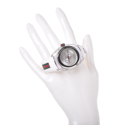 Gucci Stainless Steel Rubber 36mm Sync Web Quartz Watch 2 of 6