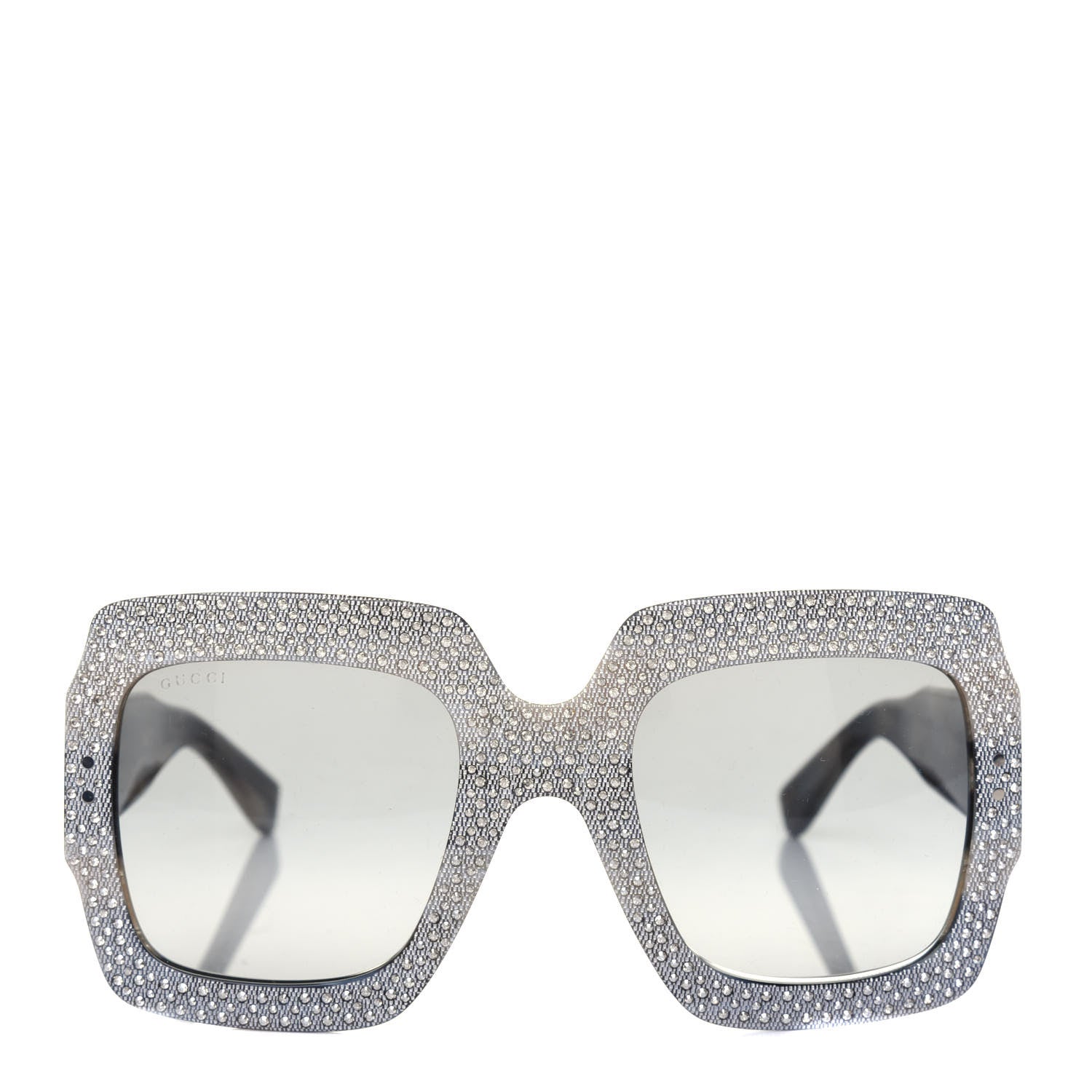 Gucci Crystal Square Frame Sunglasses GG0048S Grey 2 of 8
