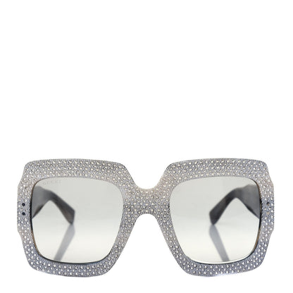 Gucci Crystal Square Frame Sunglasses GG0048S Grey 2 of 8