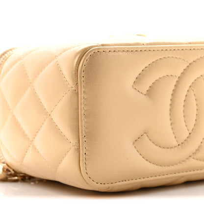 Chanel Metallic Lambskin Quilted Sweetheart Vanity Case Gold 8 of 10