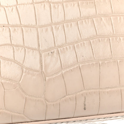 Saint Laurent Calfskin Crocodile Embossed Small Classic Monogram Kate Tassel Satchel Crema Soft 19 of 21