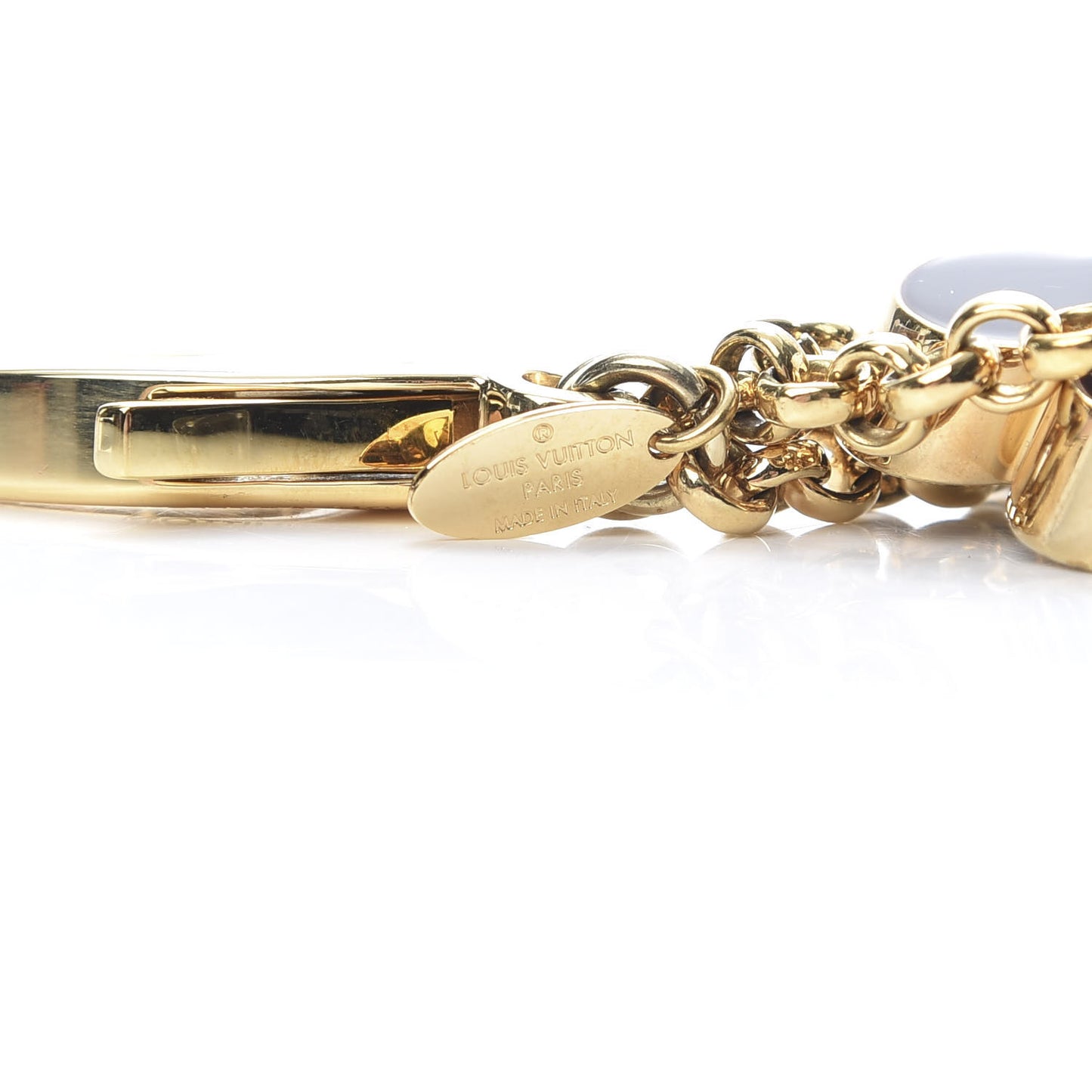 Fleur De Monogram Bag Charm Dore