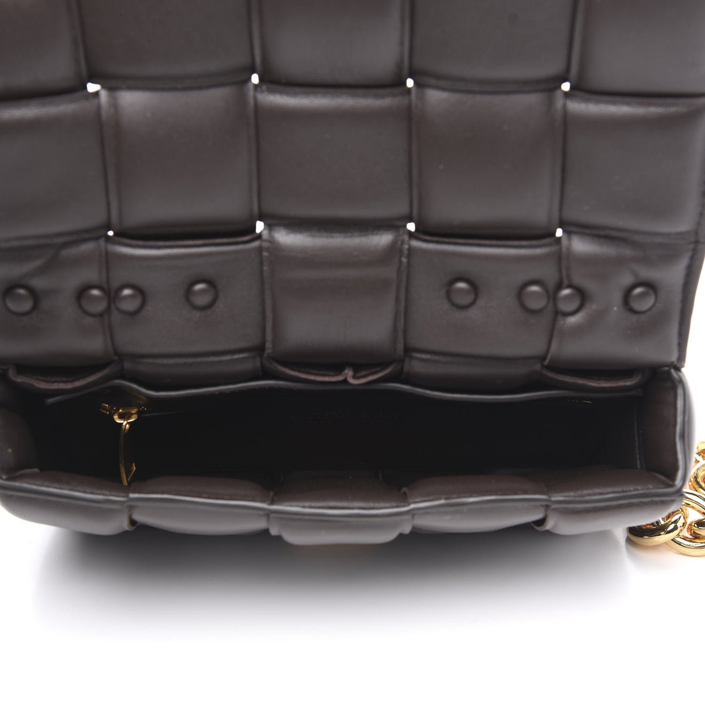 Lambskin Maxi Intreccio Padded Chain Cassette Crossbody Bag Black