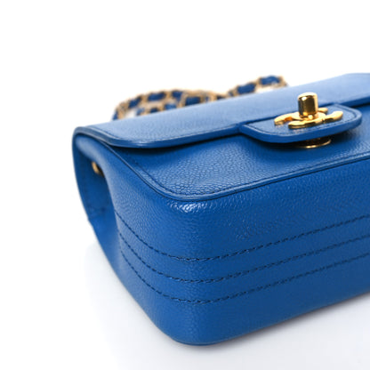 Chanel Grained Calfskin Mini Square Classic Pure Flap Blue 8 of 9
