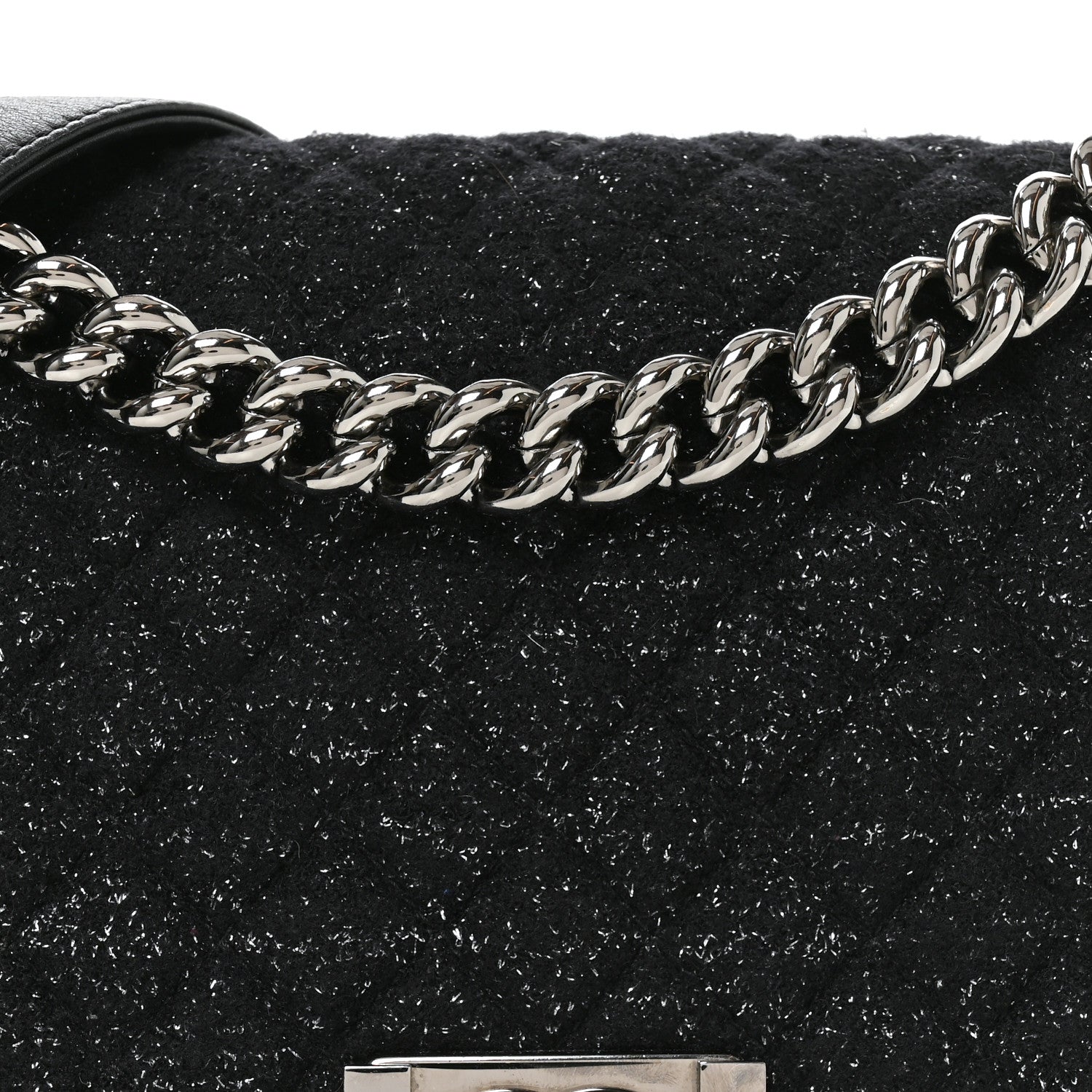 Chanel Calfskin Pearl Tweed Medium Boy Flap Black 8 of 10