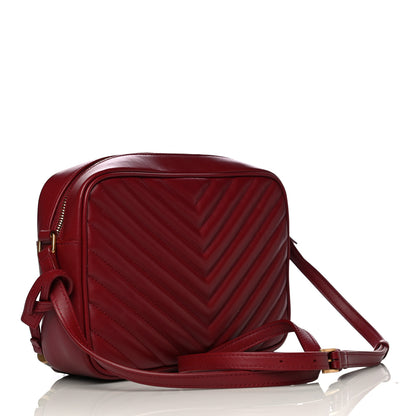 Saint Laurent Calfskin Matelasse Monogram Lou Camera Bag Red 3 of 10