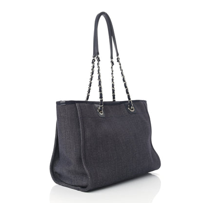 Chanel Denim Small Deauville Tote Blue Orange 3 of 11