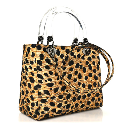 Christian Dior Canvas Leopard Print Medium Lady Dior 3 of 10