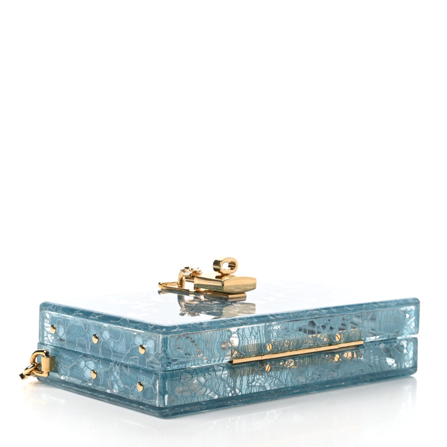 Dolce & Gabbana Plexiglass Dolce Box Clutch Blue 4 of 9