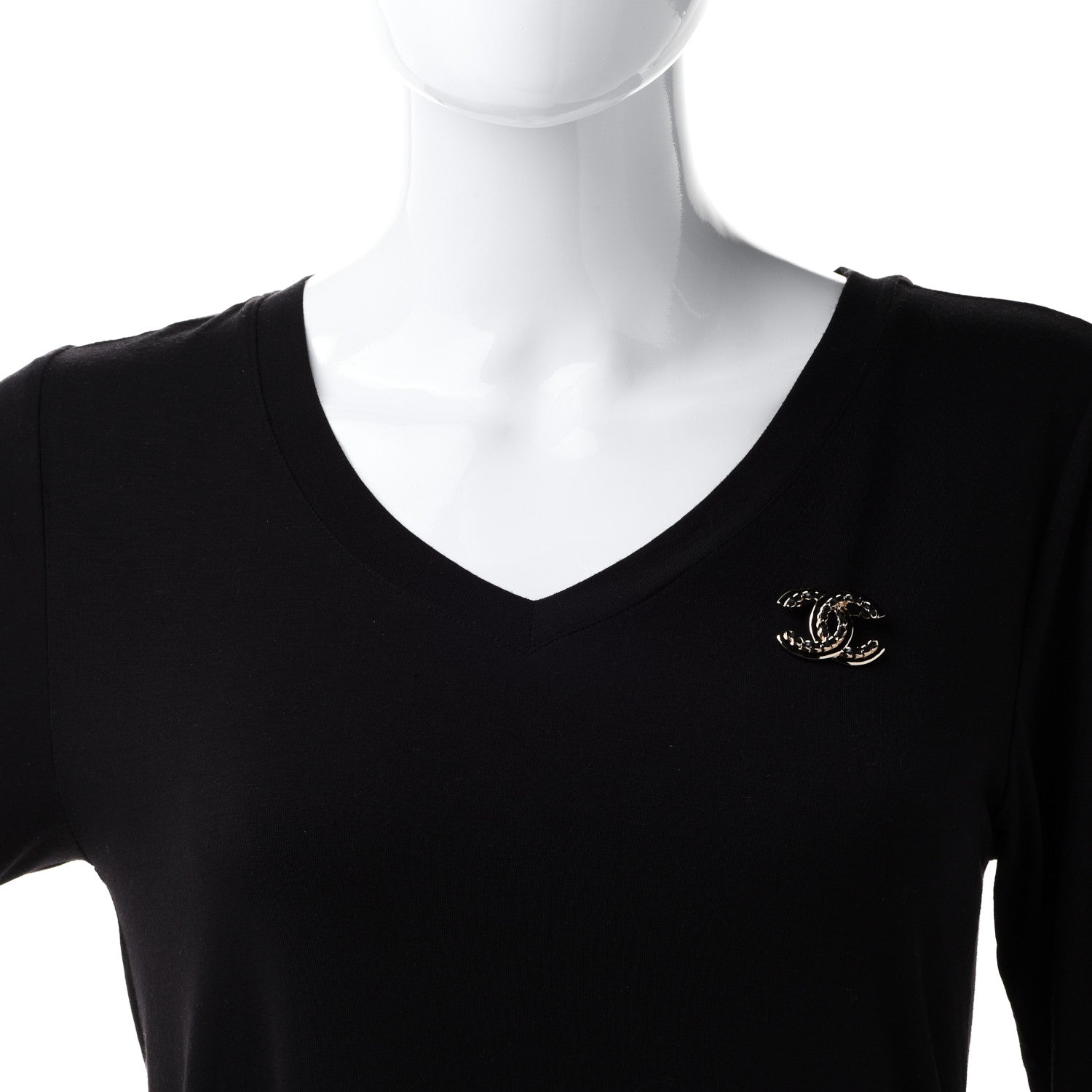 Chanel Lambskin Chain CC Chain Brooch Black Gold 2 of 5