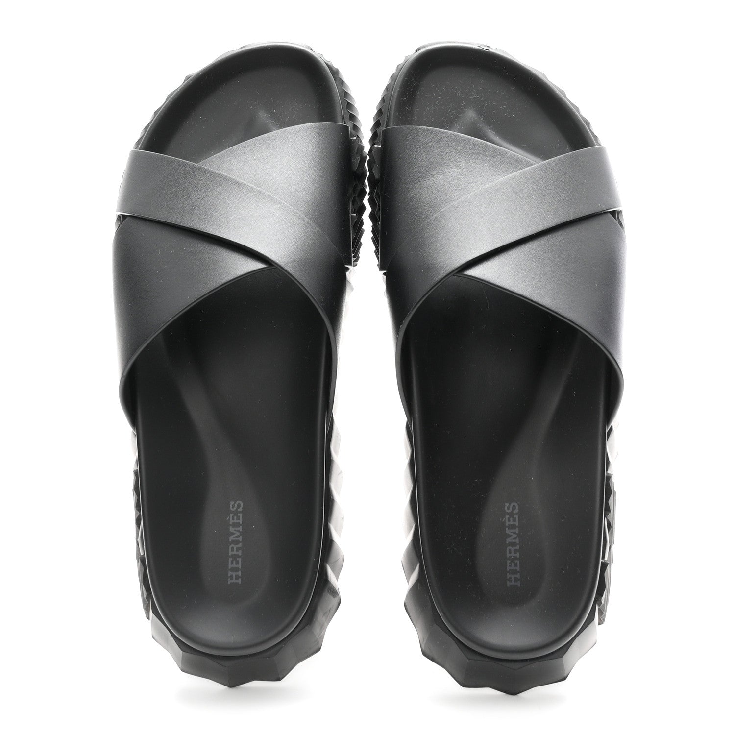 Hermes Nappa Mens Infra Sandals 42 Black 2 of 10