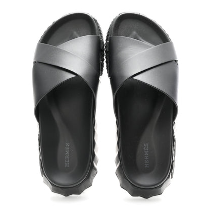 Hermes Nappa Mens Infra Sandals 42 Black 2 of 10