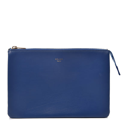 Celine Lambskin Solo Trio Cosmetic Pouch Indigo 1 of 7