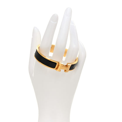 Hermes Enamel Narrow Clic Clac H Bracelet GM Black 2 of 5