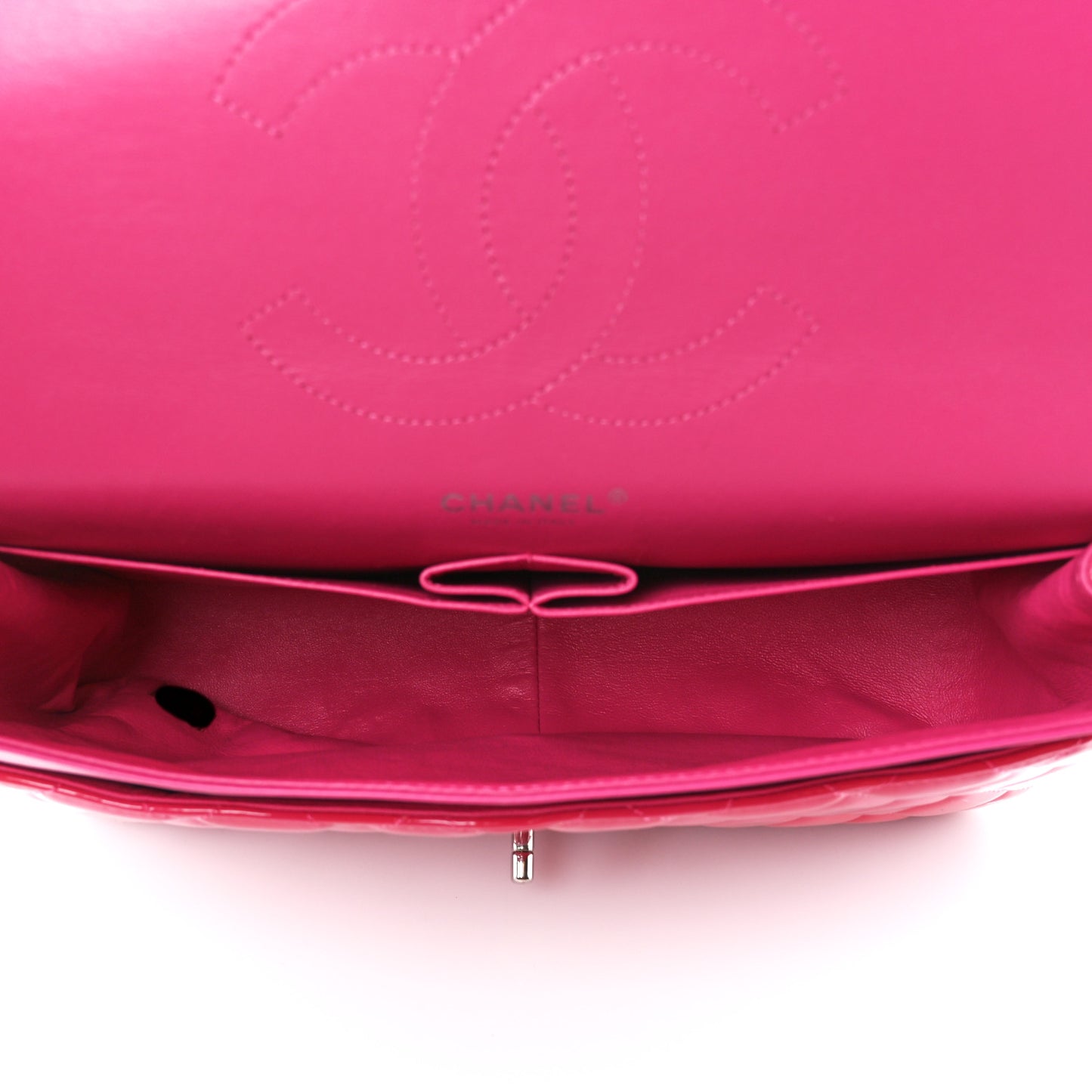 Patent Quilted Jumbo Double Flap Pink