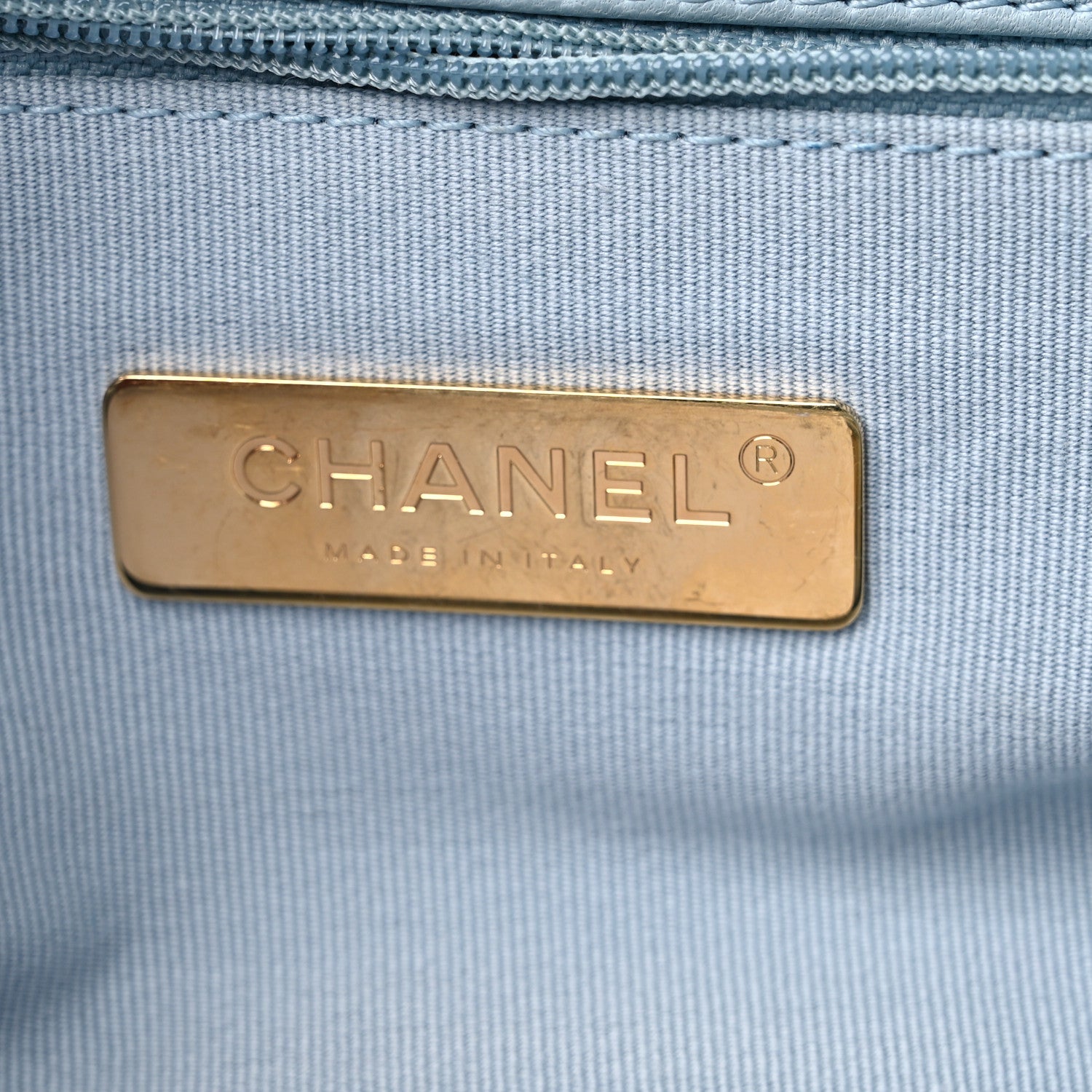 Chanel Goatskin Quilted Maxi Chanel 19 Flap Light Blue 6 of 12