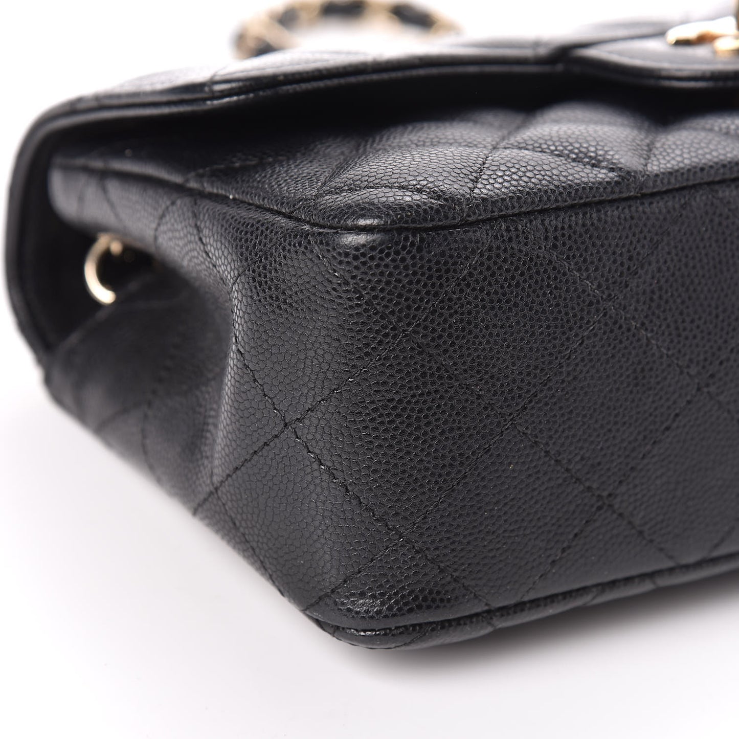 Caviar Quilted Mini Rectangular Flap Black