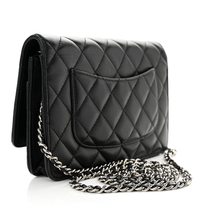 Chanel Lambskin Quilted Wallet On Chain WOC Black 3 of 13