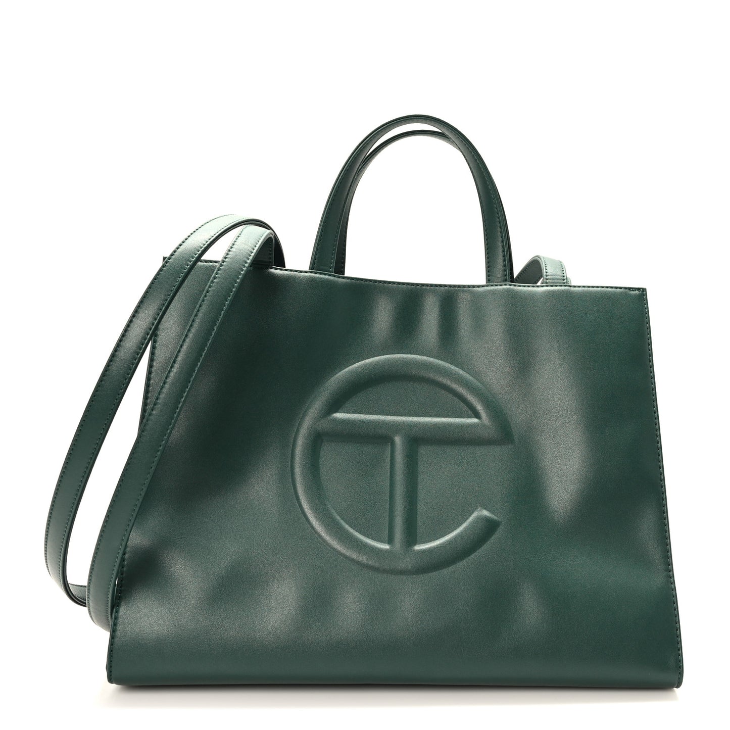 Vegan Leather Medium Shopping Bag Dark Olive