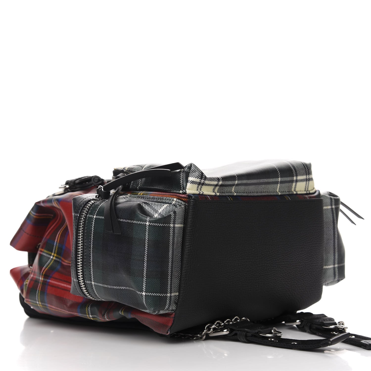 Burberry Laminated Tartan Patchwork Rucksack Backpack Military Red 3 of 9