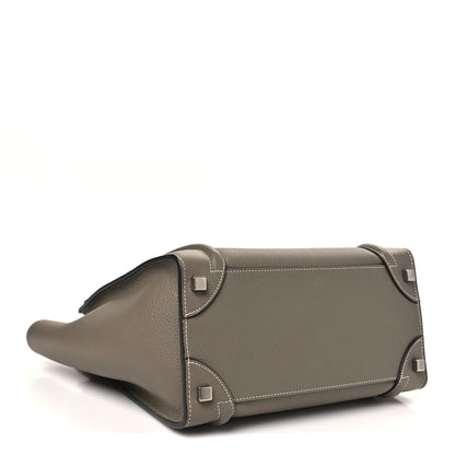 Celine Drummed Calfskin Micro Luggage Souris 4 of 11