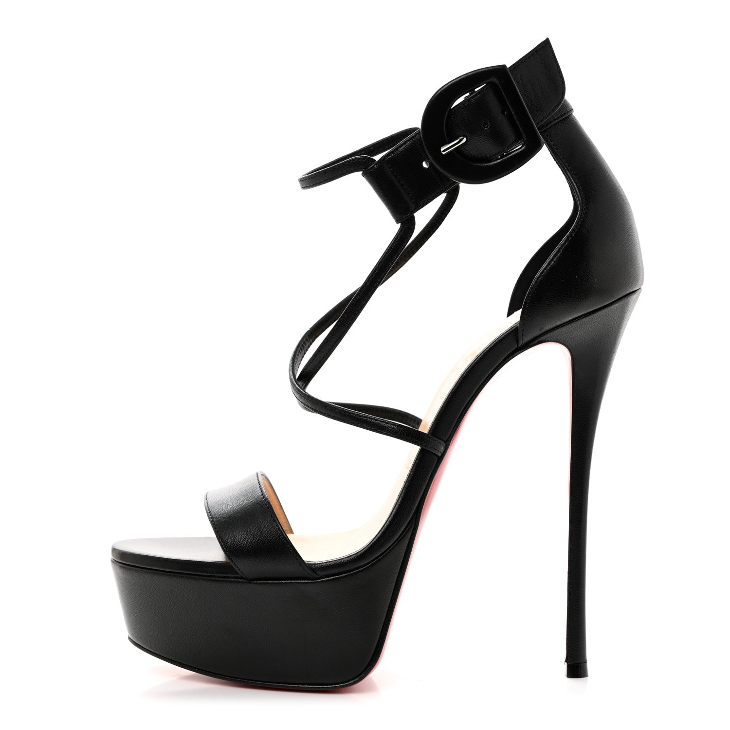 Christian Louboutin Kid Choca 130 Platform Sandals 38 Black 1 of 7