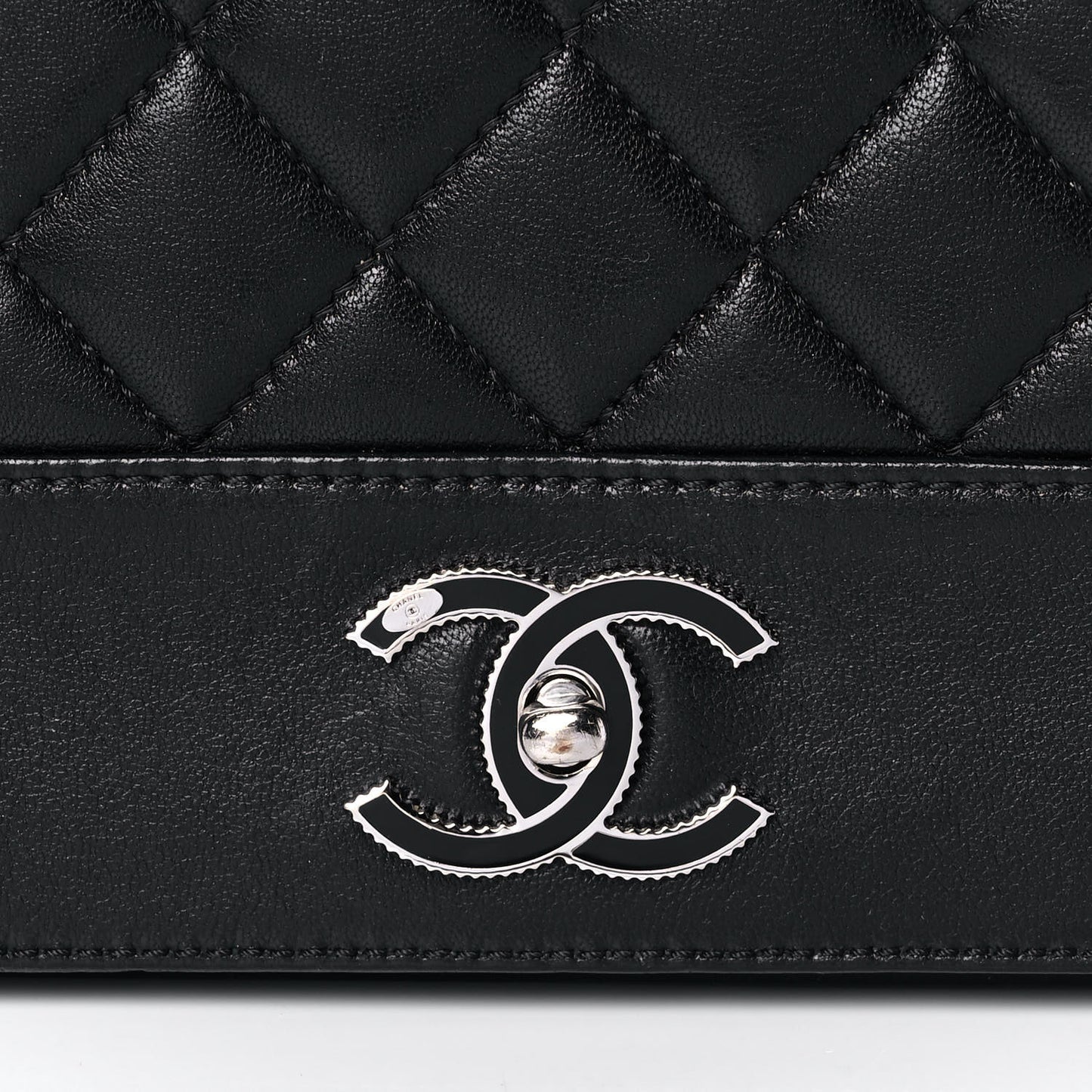 Sheepskin Quilted Vintage Mademoiselle Flap Black