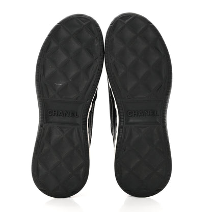 Chanel Velvet Calfskin Mixed Fibers CC Sneakers 39.5 Black 5 of 9