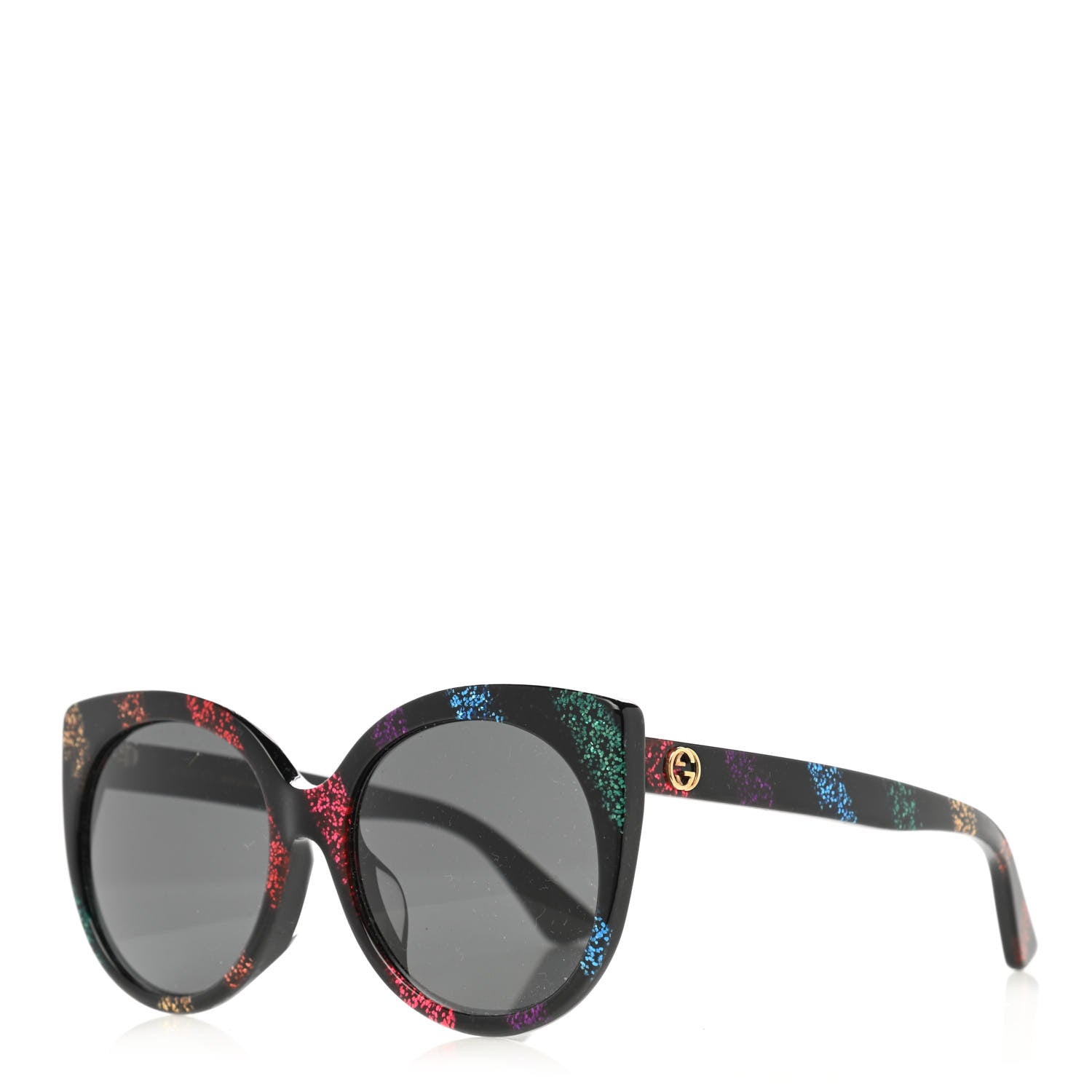 Gucci Glitter Acetate Cat Eye Sunglasses GG0325SA Black 2 of 8