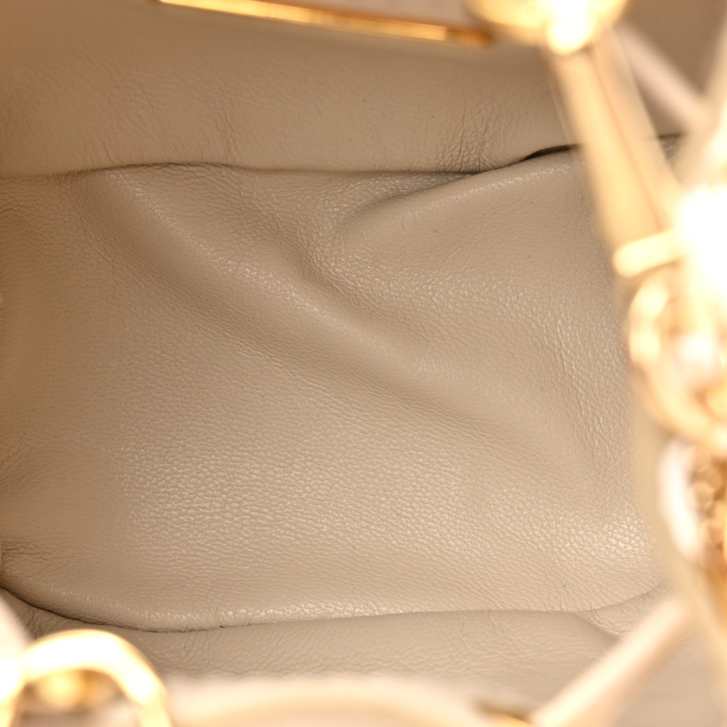 Prada Vernice Metal Triangle Logo Mini Drawcord Pouch Shoulder Bag Avorio 5 of 9