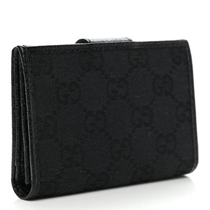 Gucci Monogram Metal Bar Compact Flap Wallet Black 3 of 8