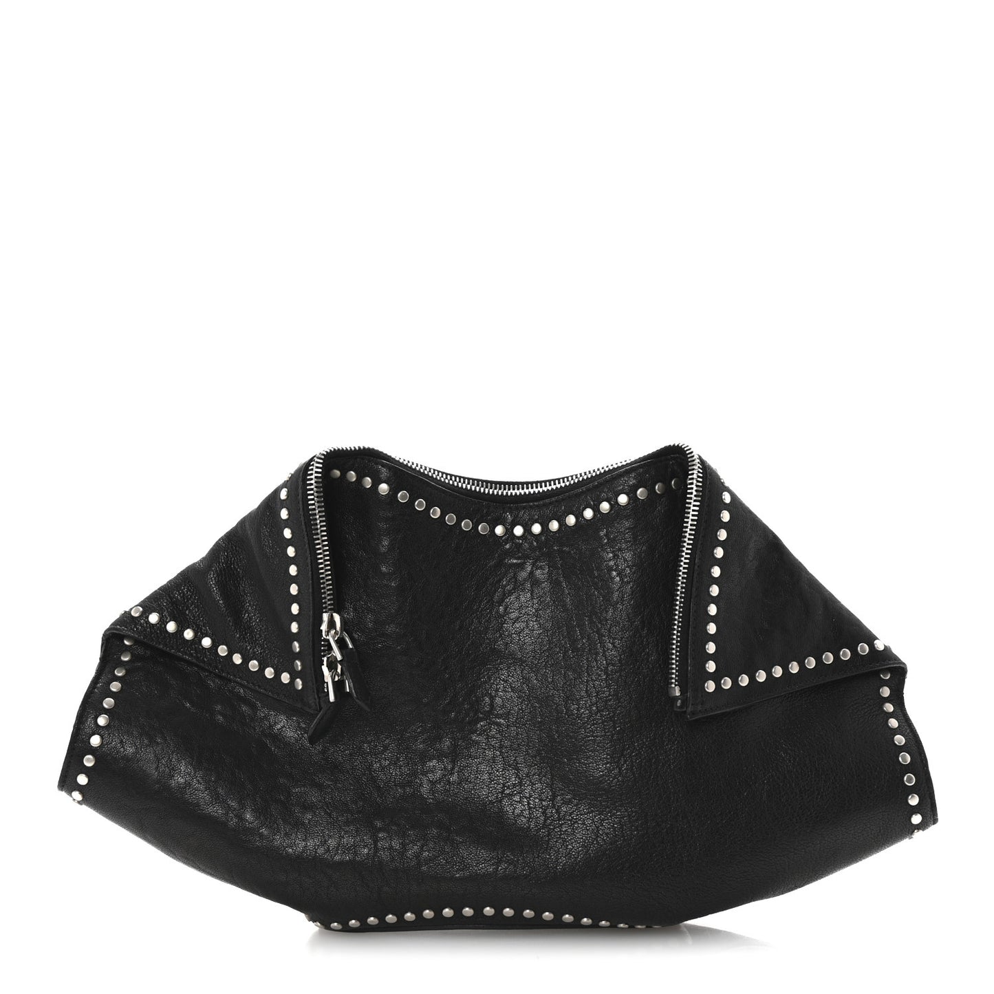 Calfskin Studded De Manta Clutch Black