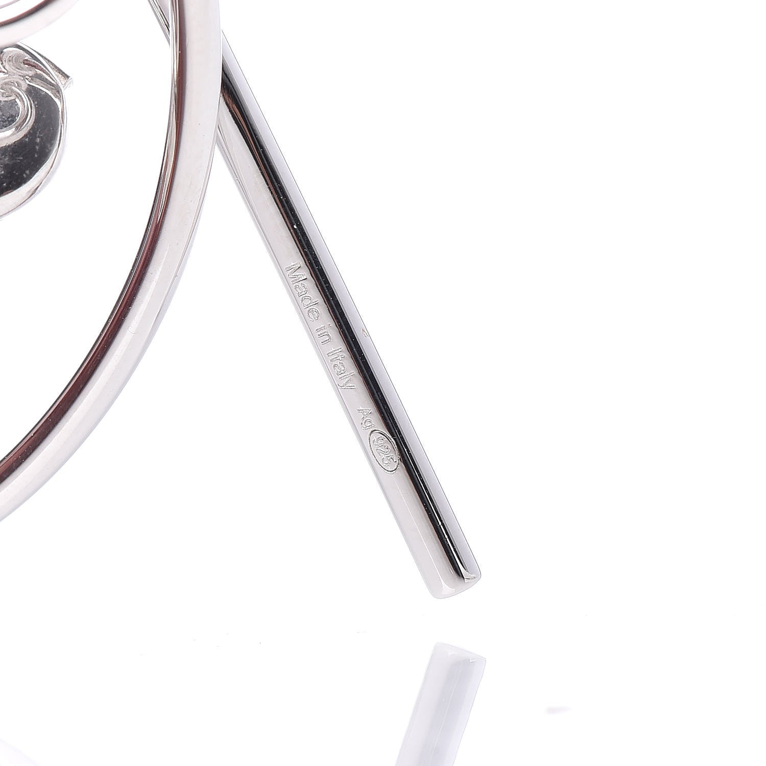Hermes Sterling Silver MM Loop Earrings 3 of 7