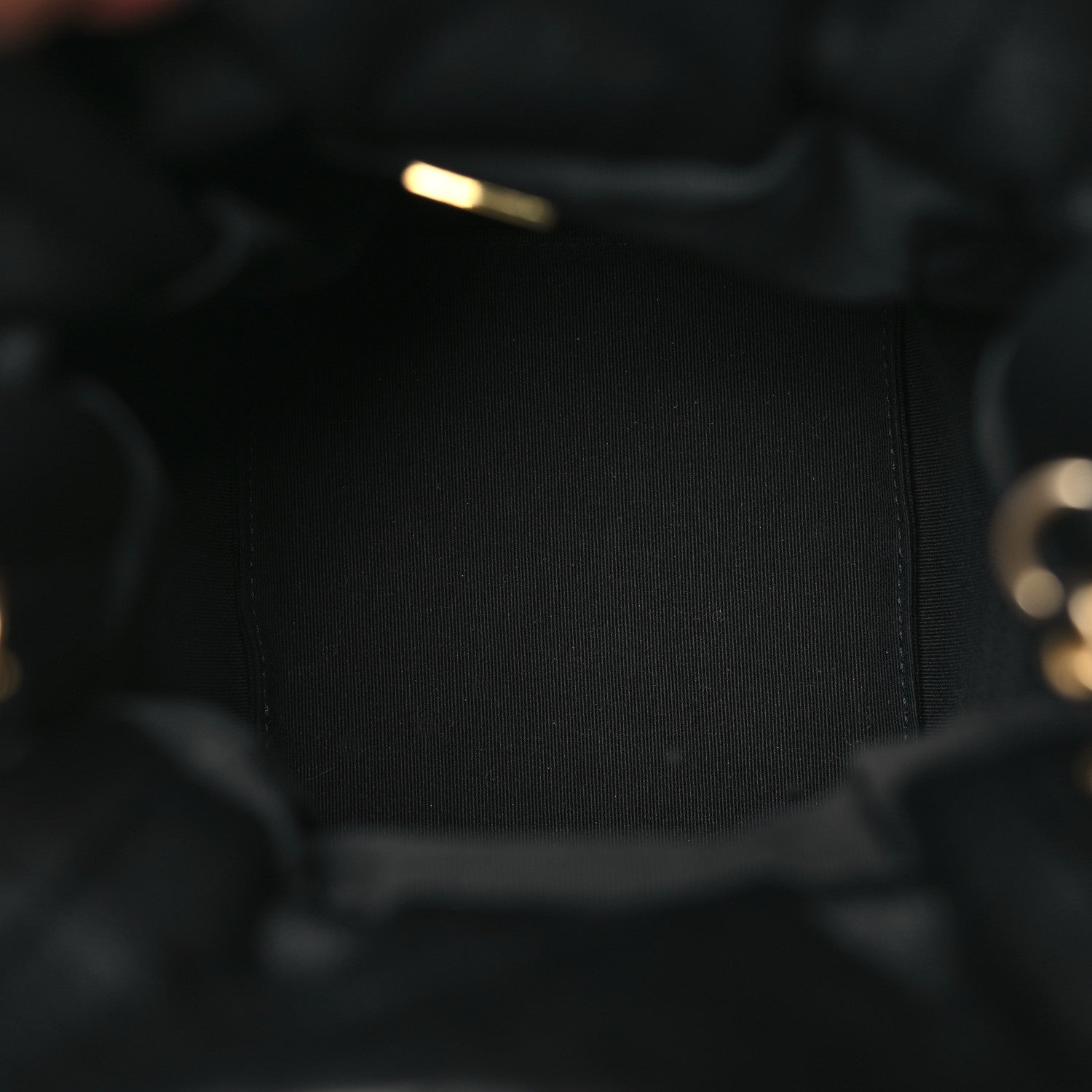 Chanel Calfskin Quilted Chain Bucket Bag Black 5 of 9