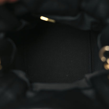 Chanel Calfskin Quilted Chain Bucket Bag Black 5 of 9
